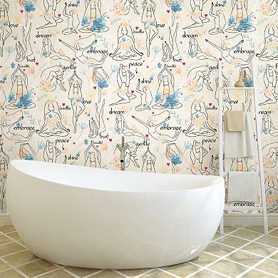 RoomMates Yoga Goddess Peel & Stick Wallpaper