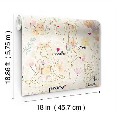 RoomMates Yoga Goddess Peel & Stick Wallpaper