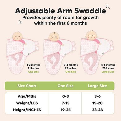 KeaBabies 3pk Soothe Baby Swaddle, Organic Baby Swaddle Sleep Sacks, Newborn, Infant
