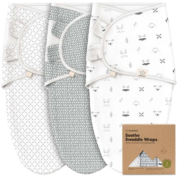 KeaBabies 3pk Soothe Baby Swaddle Organic Baby Swaddle Sleep