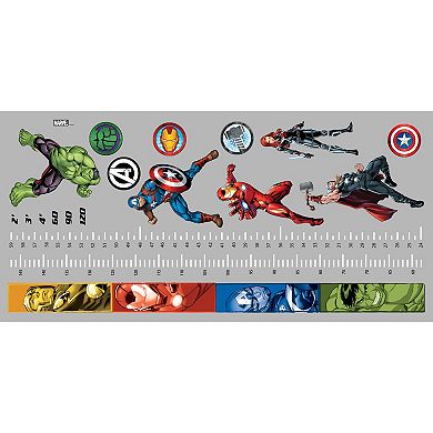 RoomMates Marvel Avengers Growth Chart Peel & Stick Wall Decals