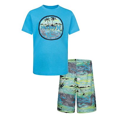 Boys Board Shorts HURLEY Volcano Doodle Boys Boardshorts BLACK