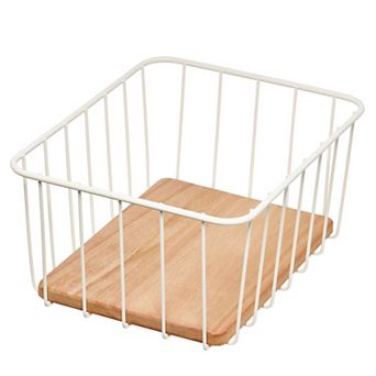 iDesign Wire & Paulownia Wood Pantry Bin