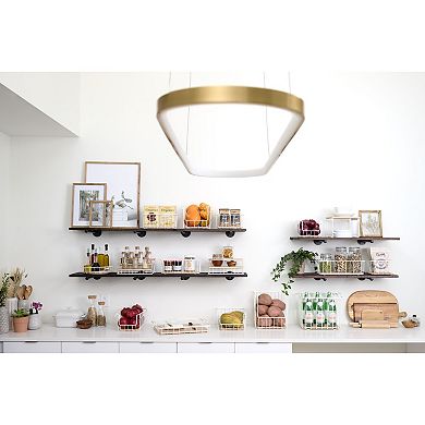 iDesign Wire & Paulownia Wood Pantry Bin