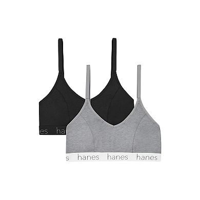 Hanes Originals Ultimate 2-Pack Stretch Cotton Triangle Bralette DHO101