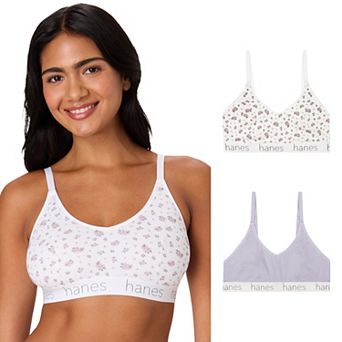 Hanes Originals Ultimate 2-Pack Stretch Cotton Triangle Bralette DHO101