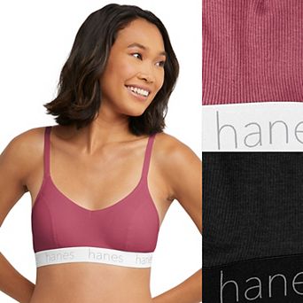 Hanes Originals Ultimate 2-Pack Stretch Cotton Triangle Bralette DHO101