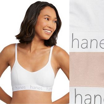 Hanes Originals Ultimate 2-Pack Stretch Cotton Triangle Bralette DHO101