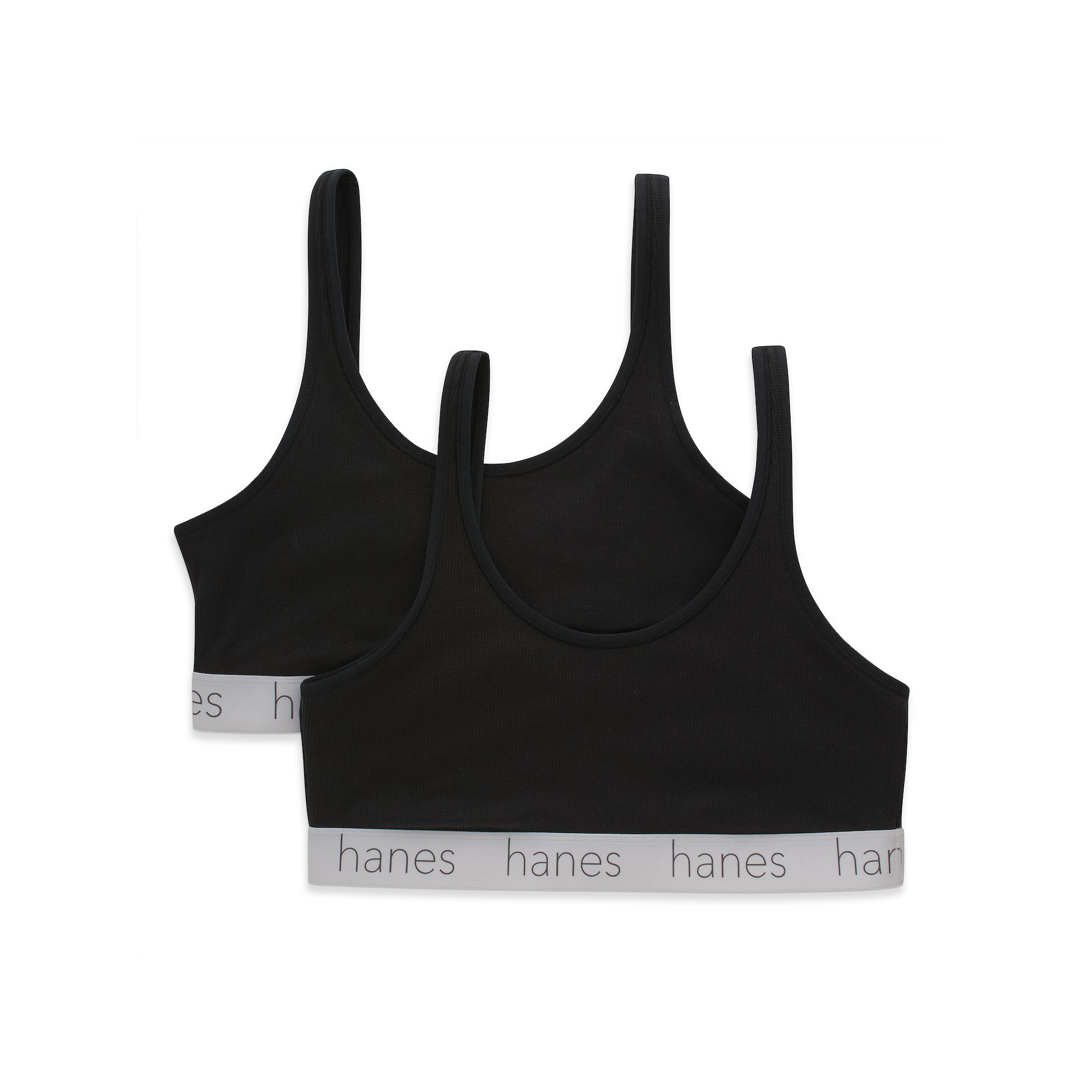Hanes Originals Ultimate 2-Pack Stretch Cotton Scoop Bralette DHO102, Women