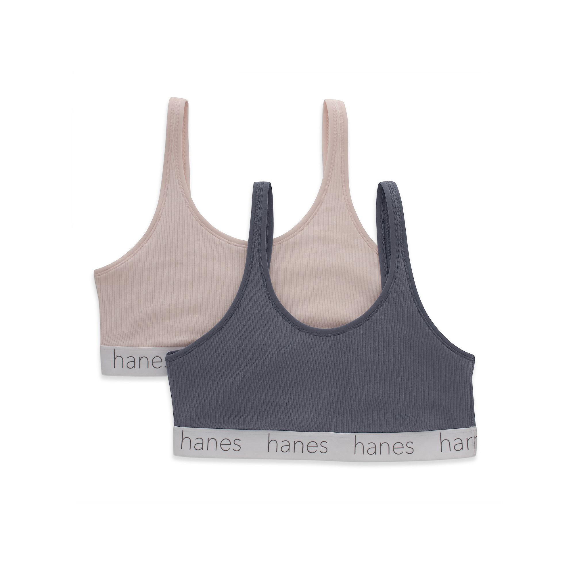 Hanes Originals Ultimate 2-Pack Stretch Cotton Scoop Bralette DHO102, Women