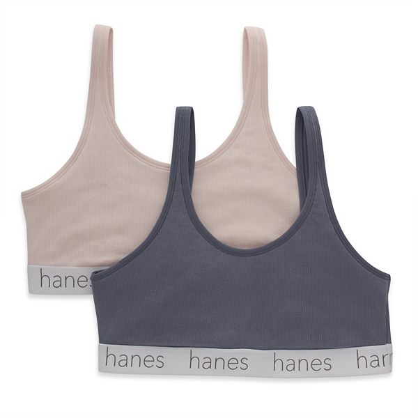 Hanes Originals Ultimate 2-Pack Stretch Cotton Scoop Bralette DHO102