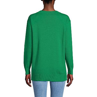 Women's Lands' End Cotton Striped Tunic Sweater