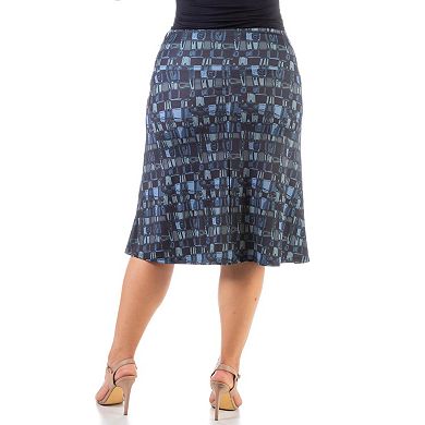 Plus Size 24seven Comfort Apparel Straight Midi Skirt