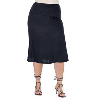 Plus Size 24seven Comfort Apparel Straight Midi Skirt
