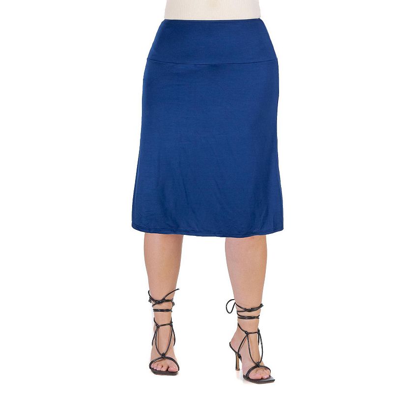 Plus Size 24seven Comfort Apparel Straight Midi Skirt, Womens, Size: 2XL, 