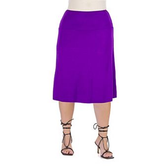 Plus Size 24seven Comfort Apparel Straight Midi Skirt