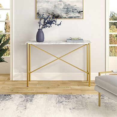 Finley & Sloane Braxton Faux Marble Console Table