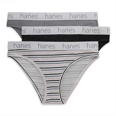 Women’s Hanes Ultimate Originals 3-Pack Cotton Stretch Bikini Underwear 45UOBK
