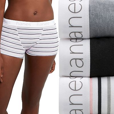 Women s Hanes Originals Ultimate 3 Pack Cotton Stretch Boxer Brief Underwear 45UOBB