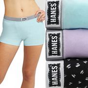 New Women's Hanes 45UOBB Cotton Blend Boxer Brief Panty - 3 Pack Size 7L  40-41in