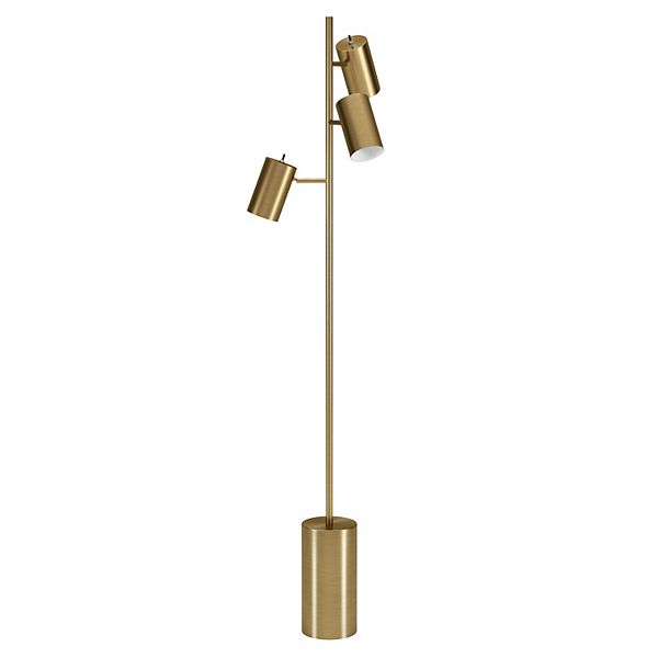 Evelyn&Zoe Modern/Contemporary 65u0022 Tall Brass Floor Lamp