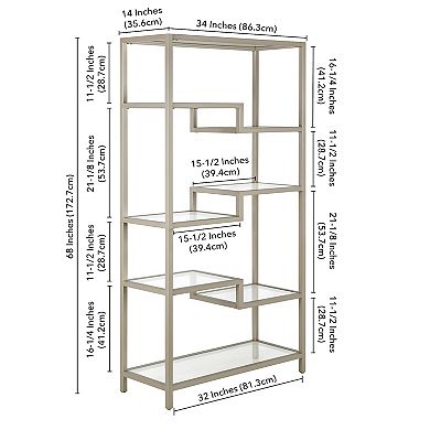 Finley & Sloane Johann Tall Rectangular 4-Shelf Bookcase