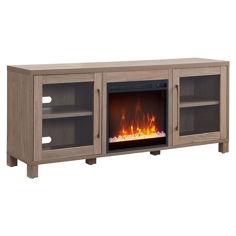 Finley & Sloane Quincy Electric Fireplace Rectangular TV Stand, Grey
