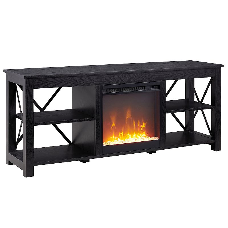 Finley & Sloane Sawyer Electric Fireplace TV Stand, Black