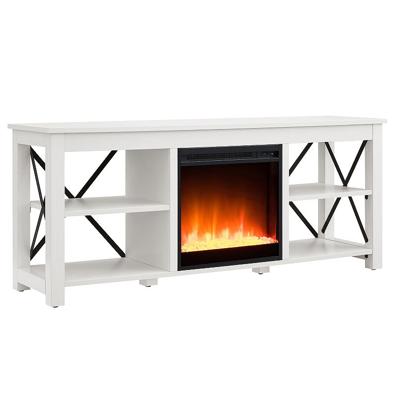 Finley & Sloane Sawyer Electric Fireplace TV Stand, White