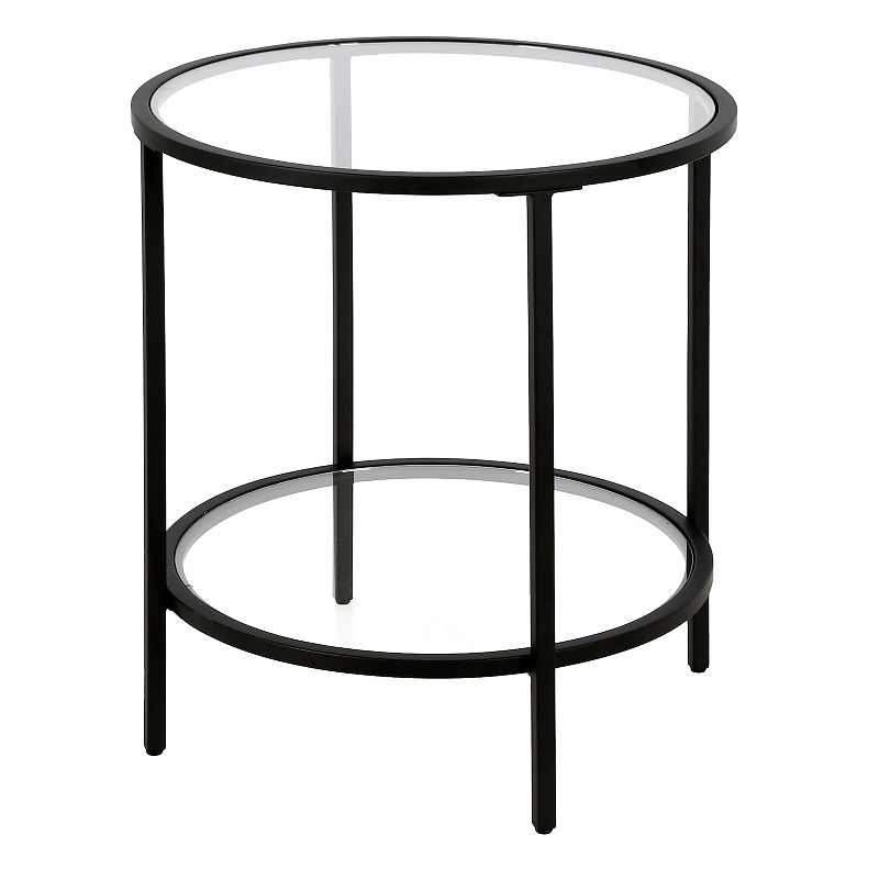 Finley & Sloane Round Sivil End Table, Black