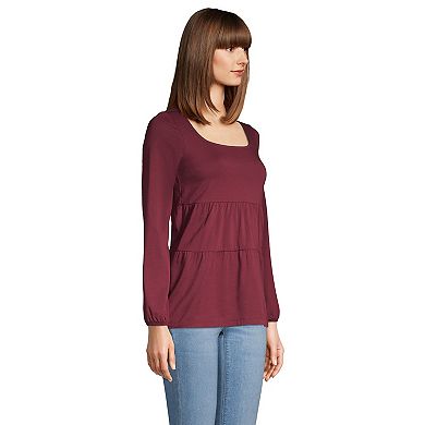Petite Lands' End Squareneck Tiered Top