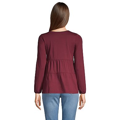 Petite Lands' End Squareneck Tiered Top