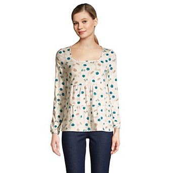 Petite Lands' End Squareneck Tiered Top