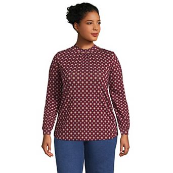 Plus Size Lands' End Gathered Mockneck Top