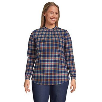 Plus Size Lands' End Gathered Mockneck Top