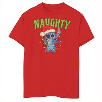 Boys 8-20 Lilo & Stitch Naughty Colors Christmas Lights Graphic Tee
