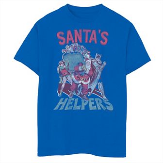 Boys 8-20 DC Comics Justice League Santas Helpers Batman Robin Graphic Tee