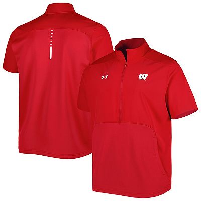 UNDER ARMOURウォームアップジャケットWisconsinBadgers Men's Under Armour Red Wisconsin Badgers Motivate 2.0 Half-Zip Jacket