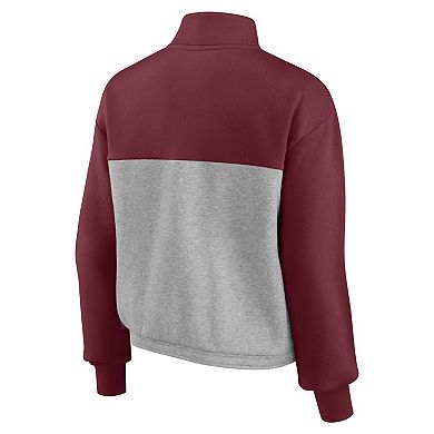 Women's Fanatics Branded Maroon/Heathered Gray Texas A&M Aggies Sideline to Sideline Colorblock Quarter-Zip Jacket