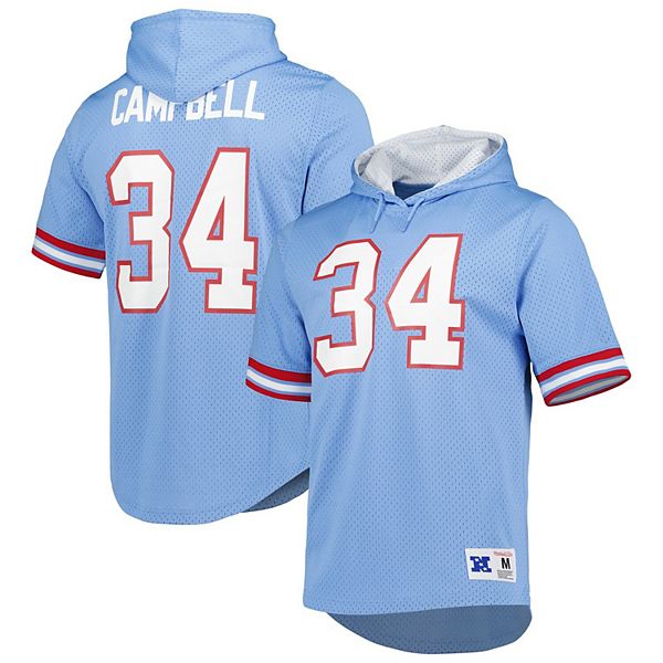 Men's Mitchell & Ness Earl Campbell Light Blue Houston Oilers Tie-Dye  Retired Player Name & Number T-Shirt 