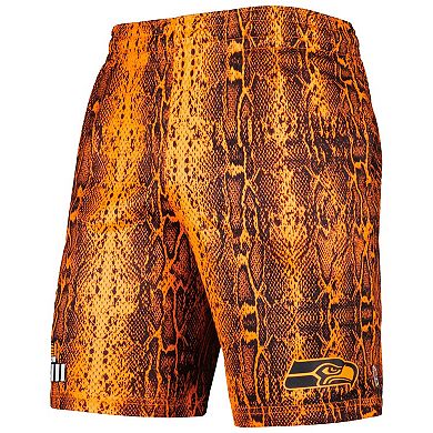 Men's New Era Orange Seattle Seahawks Summer Pop Shorts
