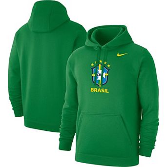 Men's Nike Green Brazil National Team Club Primary Pullover Hoodie