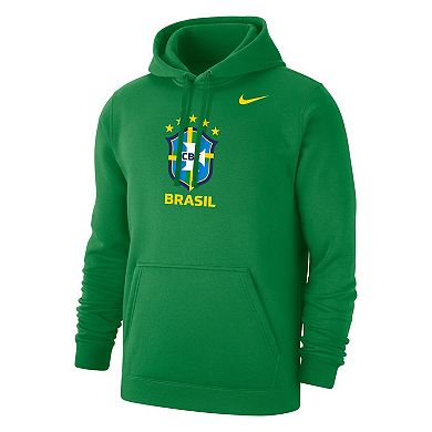 Men's Nike Green Brazil National Team Club Primary Pullover Hoodie