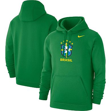 Men's Nike Green Brazil National Team Club Primary Pullover Hoodie