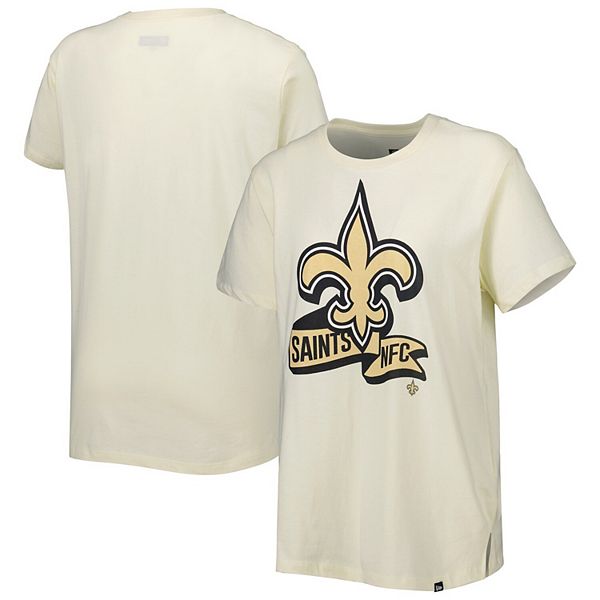 Women's New Era Cream New Orleans Saints Chrome Sideline T-Shirt