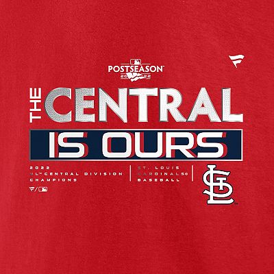 Men s Fanatics Branded Red St. Louis Cardinals 2022 NL Central Division Champions Locker Room T Shirt