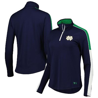 Women s Under Armour Navy Notre Dame Fighting Irish Team Tech Mesh Performance Quarter Zip Jacket