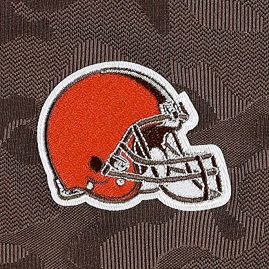 Men's Antigua Brown Cleveland Browns Brigade Quarter-Zip Sweatshirt