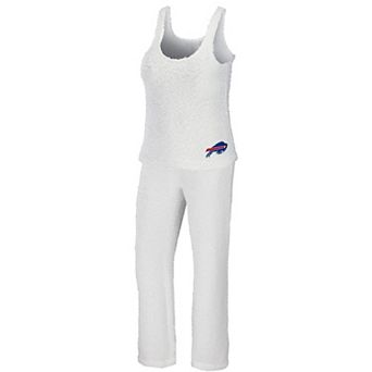 Women's WEAR by Erin Andrews Cream Buffalo Bills Plus Size Cozy Scoop Neck Tank Top & Pants Set