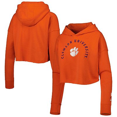Women s Nike Orange Clemson Tigers 2 Hit Cropped Pullover Hoodie